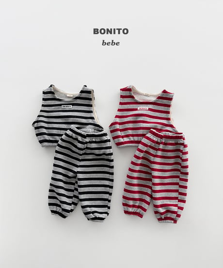52[予約]bonito stripe set up(6-18m)