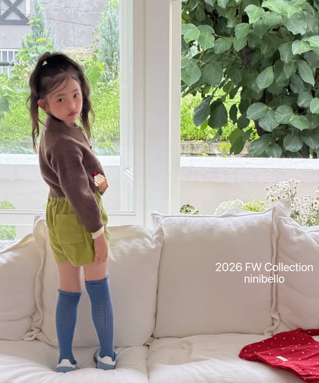 27[予約]ninibello peekaboo corduroy pants