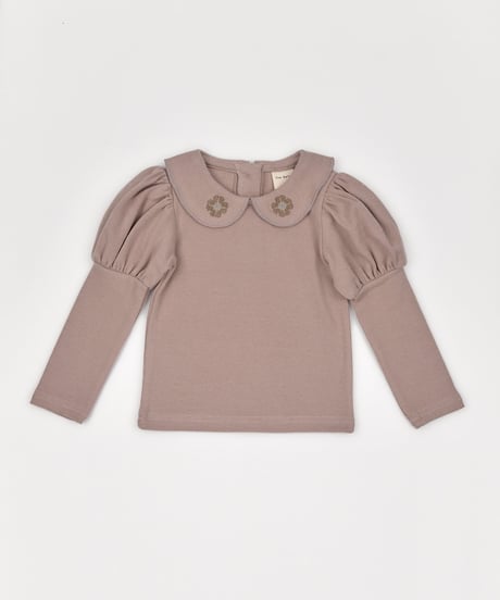 8[予約]送料無料 the beige embroidered collar tee