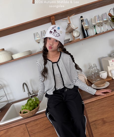 78[予約]matilda&lee wrap stripe cardigan set