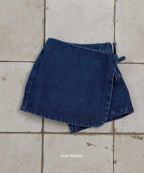 17[予約]mon Atelier denim wrap pants