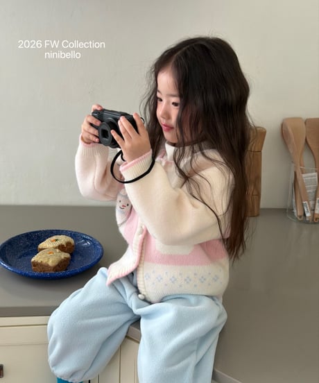 55[予約]ninibello snowman knit cardigan