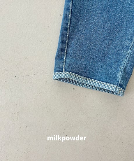 15[予約]milkpowder chex denim pants