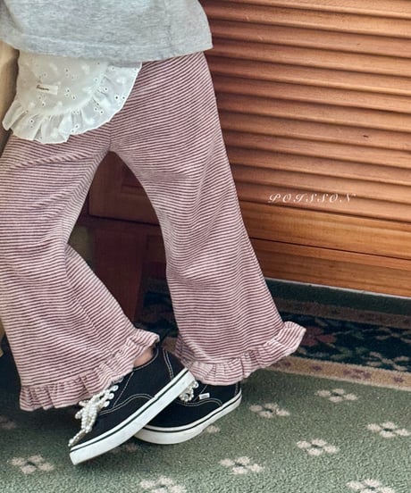 32[予約]poisson frill striped pants