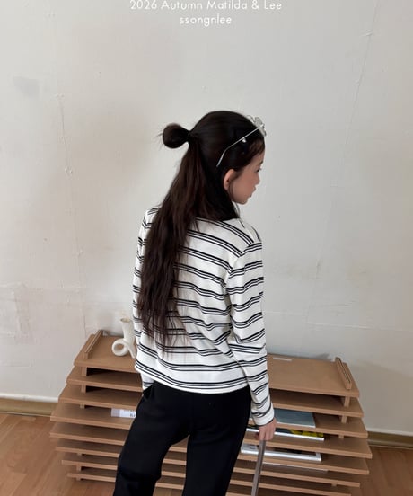 76[予約]matilda&lee wave stripe cardigan set