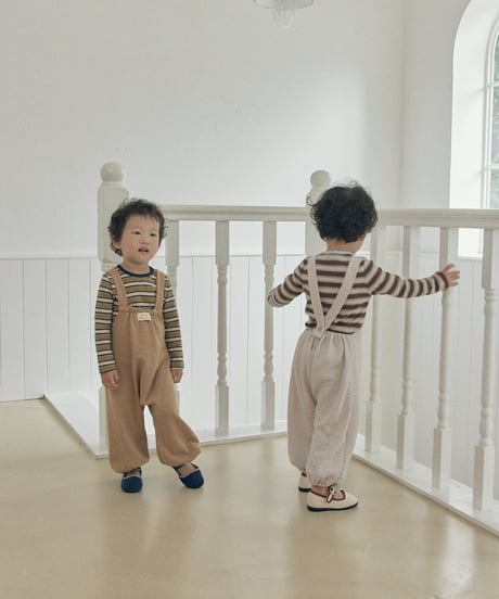 19[予約]送料無料 the beige knit overalls