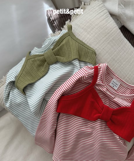 2[予約]petit&petit ribbon bustier t
