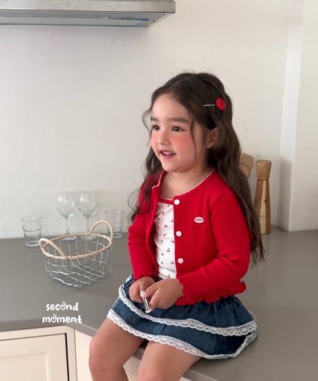 36[予約]second moment cherry cardigan set