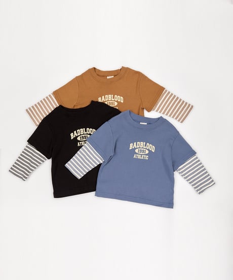 10[予約]送料無料 the beige layered sleeve tee