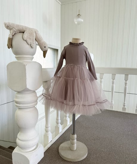 3[予約]monbebe ribbed tulle ops