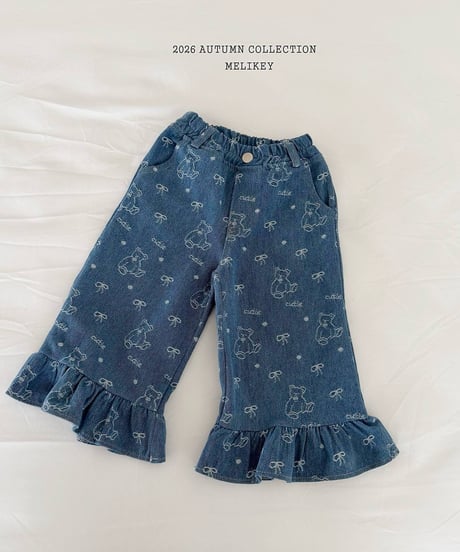 49[予約]melikey bear frill denim