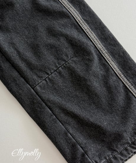 7[予約]ELLYMOLLY linework fleece denim pants