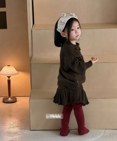 25[予約]ololala coco pompom knit matching set