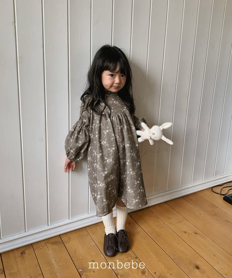 9[予約]monbebe autumn flower dress