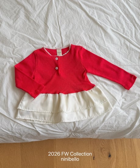 16[予約]ninibello eyelet tulip layered tee