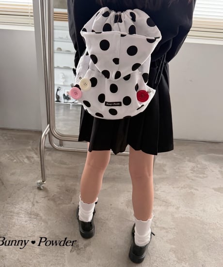 82[予約]bunny powder polka dot hood bag