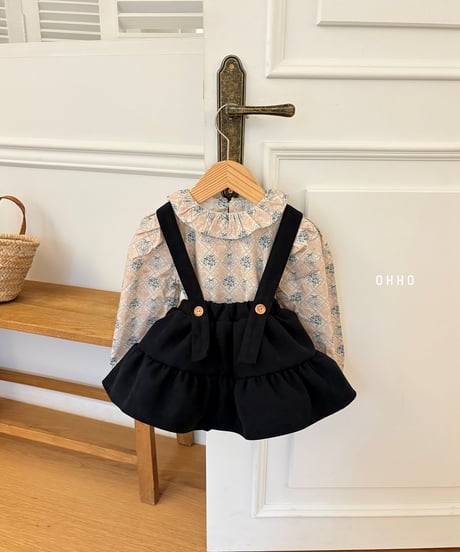 2[予約]ohho fran shirred strap skirt