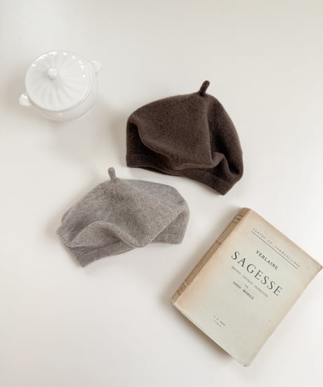 [即納]Soft wool nipple beret