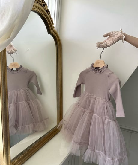 3[予約]monbebe ribbed tulle ops