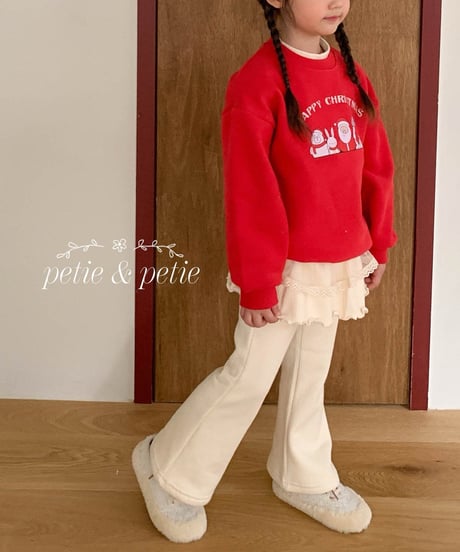 17[予約]petit&petit rose ribbed cancan skirt leggings