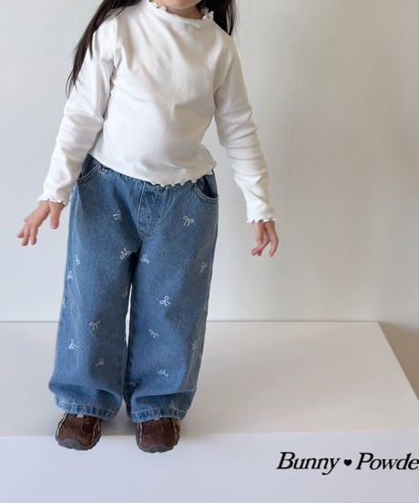 16[予約]bunny powder delicate half turtleneck t-shirt
