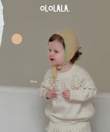 25[予約]ololala coco pompom knit matching set