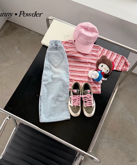 47[予約]bunny powder heart denim pants