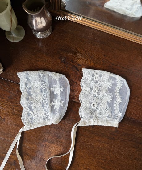 62[予約]marron lace bonnet