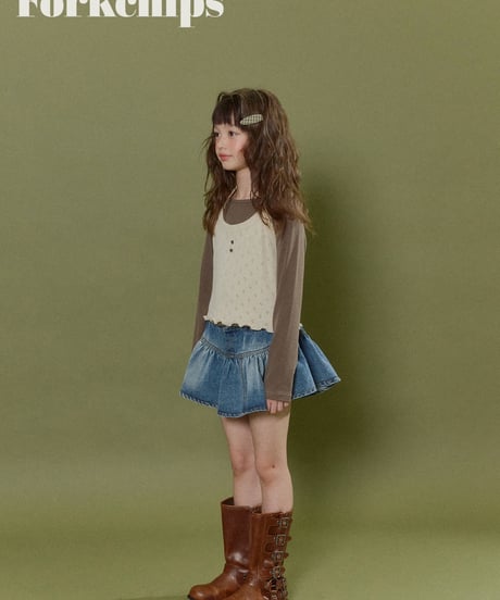 21[予約]FORKCHIPS wiggle button skirt