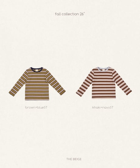 12[予約]送料無料 the beige multi stripe tee