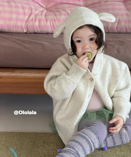 43[予約]ololala milk baby hooded knit