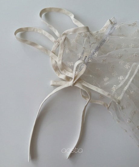 17[予約]Aosta lace ribbon open dress