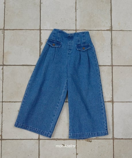 22[予約]mon Atelier flap denim pants