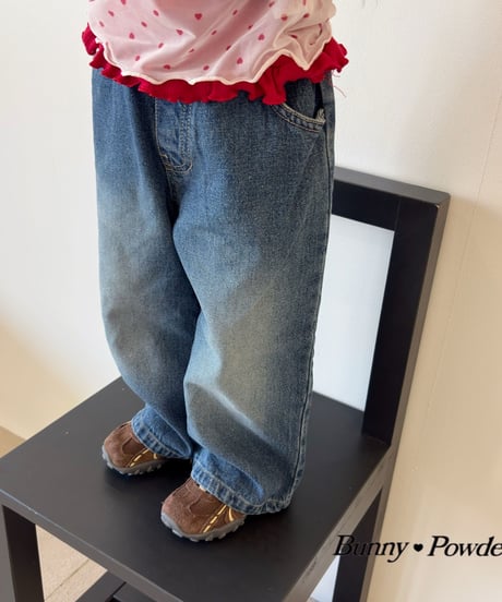 47[予約]bunny powder heart denim pants