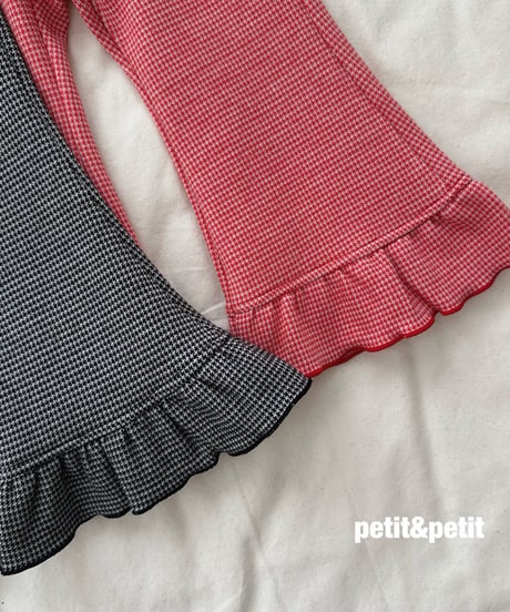 32[予約]petit&petit check bootcut pants