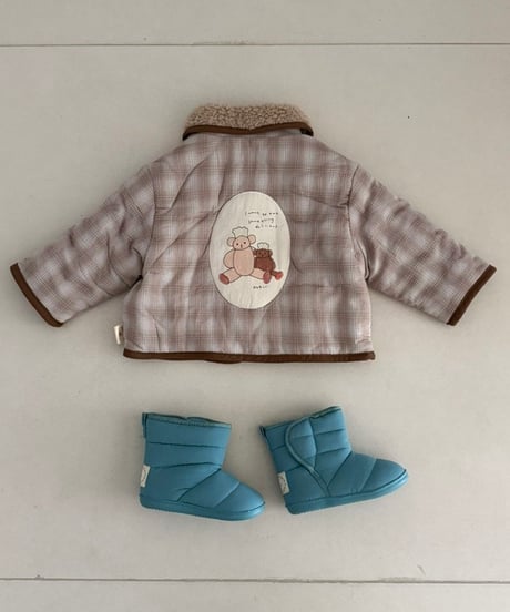 22[予約]ololala teddy check quilted jacket