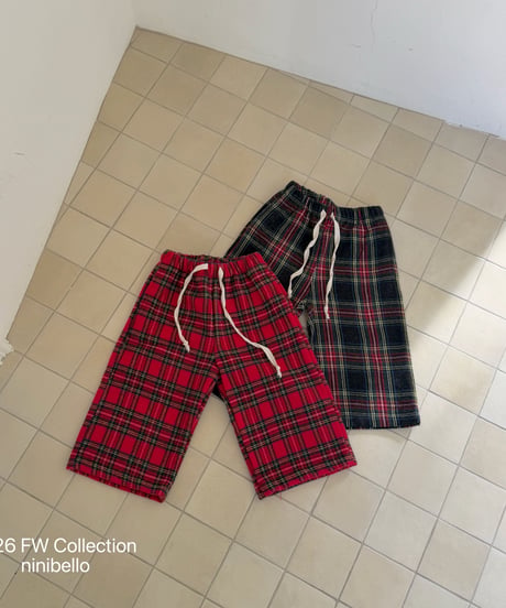 39[予約]ninibello carol check pants