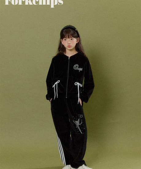 4[予約]FORKCHIPS oops velour zip up