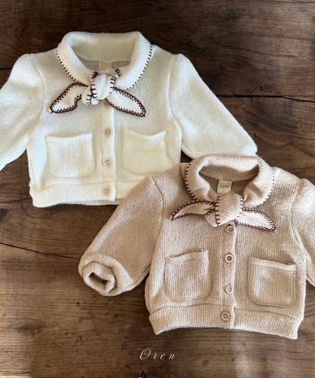 55[予約]OREN manon knit ribbon cardigan