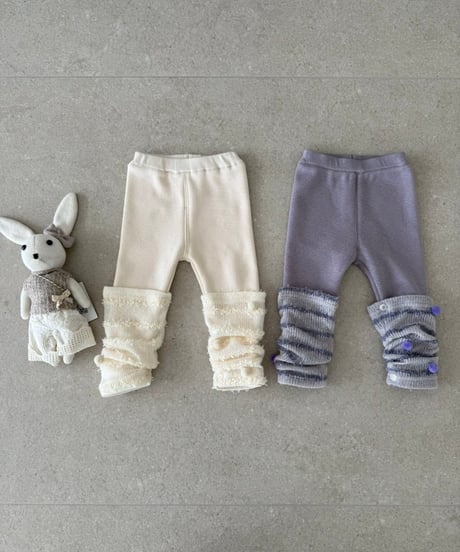18[予約]ololala pom pom knit warmer leggings