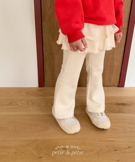 17[予約]petit&petit rose ribbed cancan skirt leggings
