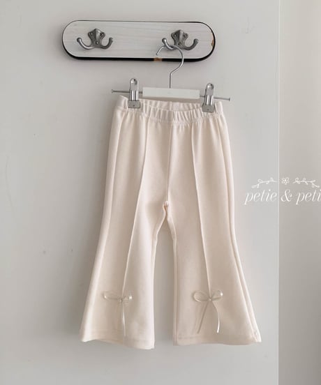 40[予約]petit&petit pearl ribbon trumpet pants