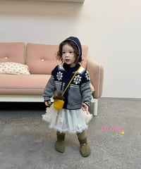 29[予約]ololala balaclava knit cardigan(hat set)