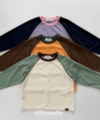 14[予約]ELLYMOLLY color block raglan t