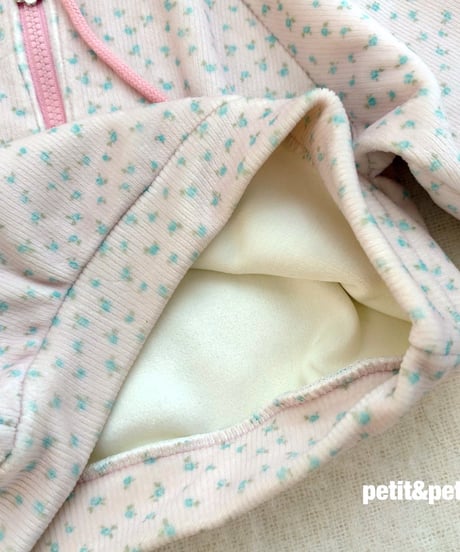 30[予約]petit&petit mink flower zip-up mtm