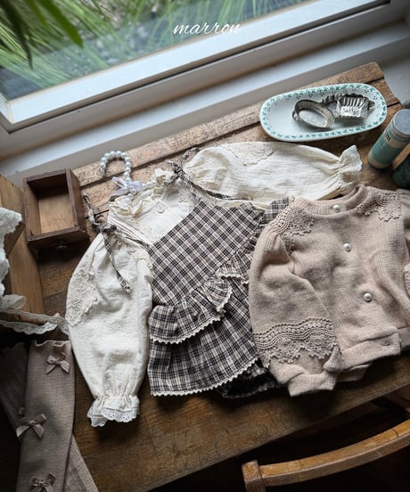 45[予約]marron check cancan suit(6-18m)