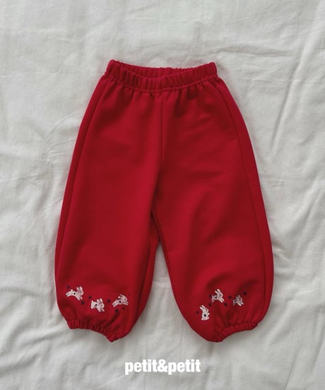 34[予約]petit&petit jumping rabbit jogger pants