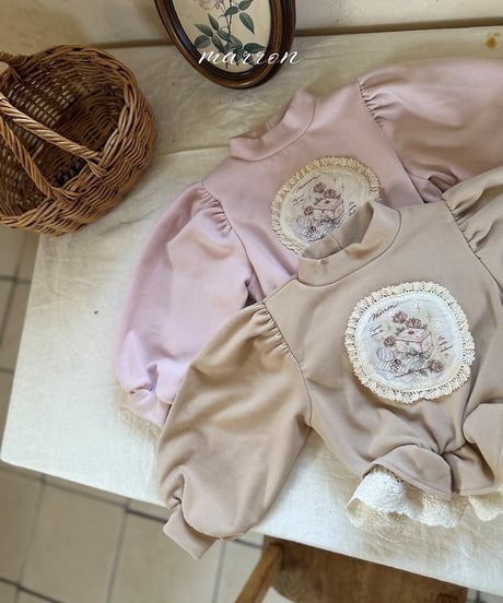 17[予約]marron rose frill t-shirt(XS-L)