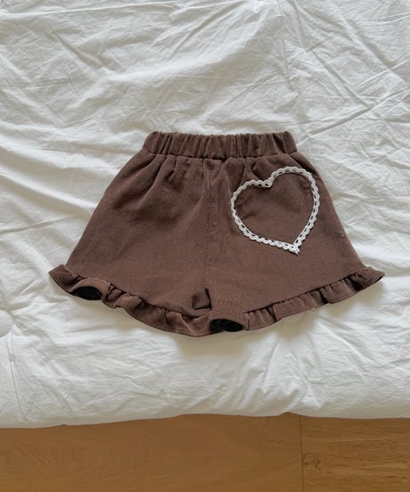 29[予約]ninibello heart corduroy frill pants