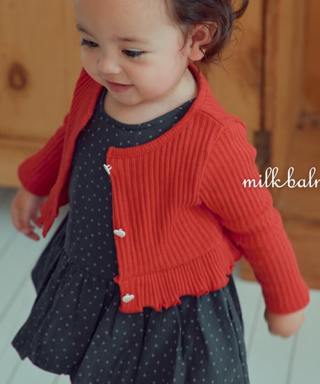 1[予約]milkbalm heart rib cardigan set
